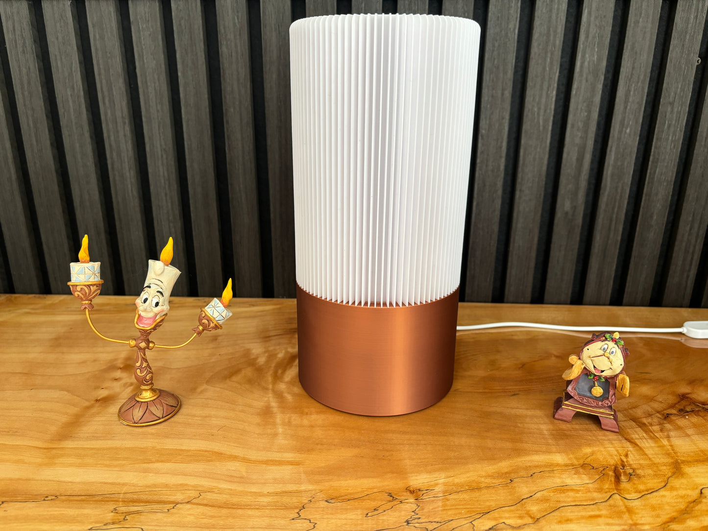 Bordlampe Hvid/Kobber
