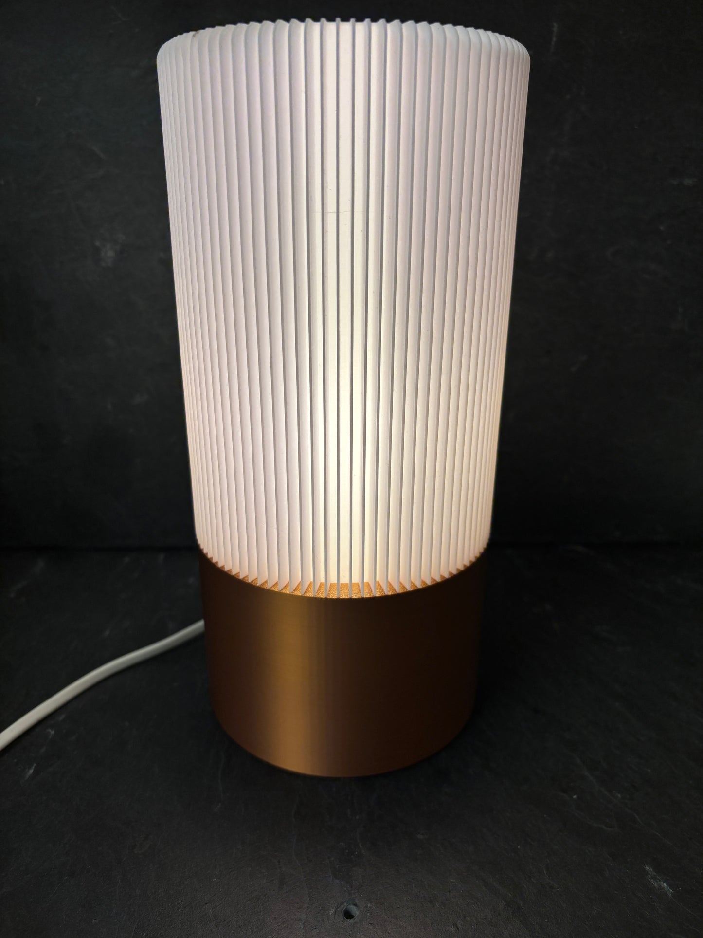 Bordlampe Hvid/Kobber