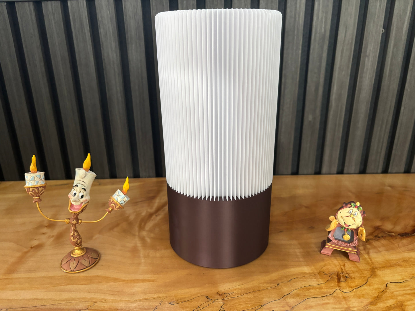 Bordlampe Hvid/Mørke Brun