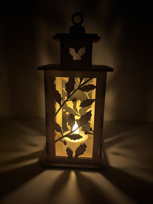 Lanterne til LED fyrfadslys Kristtorn