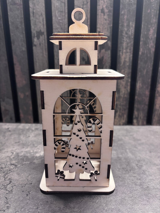 Lanterne til LED fyrfadslys Juletræ