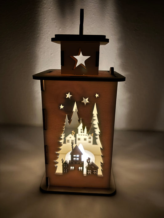 Lanterne til LED fyrfadslys Grantræer