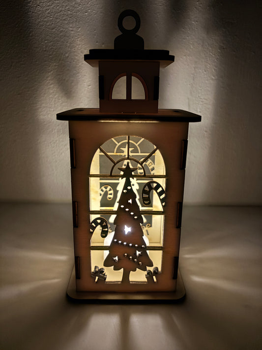 Lanterne til LED fyrfadslys Juletræ